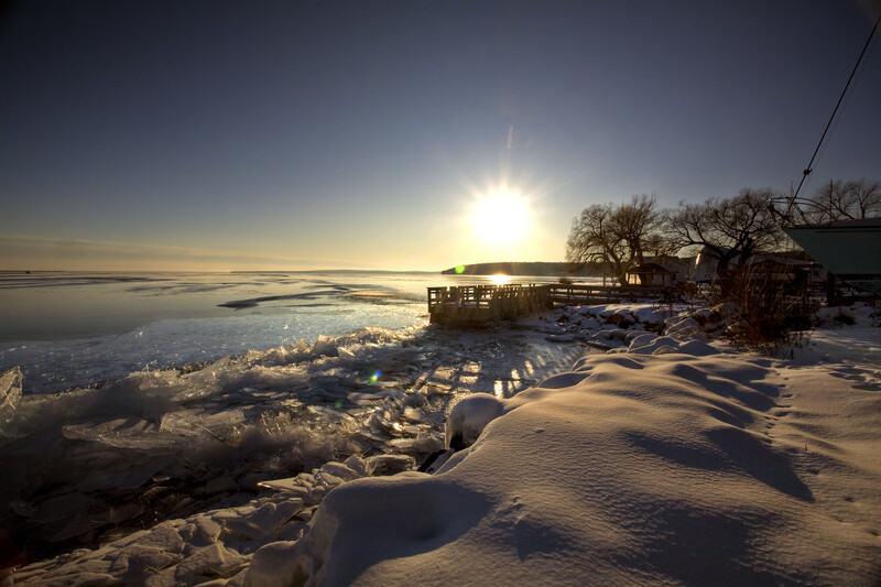 Winter scene on Lake Superior